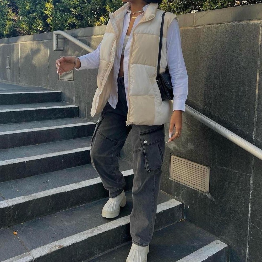 White & Cream Puffer Vest